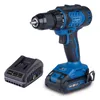 A cordless drill and its charger are displayed on a white background. Produktbild-Vorschau