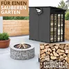 Kaminholzunterstand außen Metall mit Designdach Produktbild-Vorschau 5