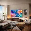 A modern living room with a large TV, soundbar, and furniture. Anteprima dell’immagine prodotto