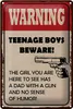 Blechschild Spruch 20x30cm warning teenage boys Produktbild-Vorschau 2