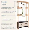 ONVAYA® Garderobenständer mit Spiegel ǀ Beige ǀ Bambus Produktbild-Vorschau 6