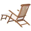 Liegestuhl mit Auflage Cremeweiß Massivholz Teak Produktbild-Vorschau 5