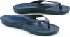 A pair of navy blue flip-flops are shown against a white background. Produktbild-Vorschau