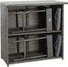 A polyrattan garden bar set with cushions stored inside. Produktbild-Vorschau