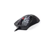 A black computer mouse with a patterned design and a red scroll wheel is shown against a white background. Anteprima dell’immagine prodotto