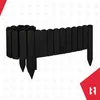 A black wooden garden border fence is displayed against a white background. Voir les images du produit