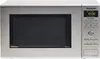 A front view of a silver Panasonic microwave oven. Voir les images du produit