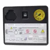 A black tire inflator with a gauge and instructions printed on it. Produktbild-Vorschau