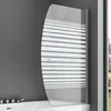 A shower screen for a bathtub with a striped pattern. Produktbild-Vorschau