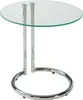 A round glass-top side table with a chrome base. Produktbild-Vorschau