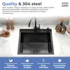 ANW HOME Kuchyňský dřez 50 x 50 cm, černý grafit, PVD, Náhled obrázku produktu 4