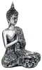 Buddha mit Kerzenhalter silberfarben – 326 g; 20,5 cm Produktbild-Vorschau 2