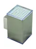 A modern LED outdoor wall light with a stainless steel finish and a clear top showing multiple LEDs. Produktbild-Vorschau