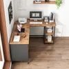 Rustikální rohový počítačový stůl ve stylu loft vintage Náhled obrázku produktu 3