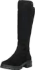 A studio shot of a single black boot. Voir les images du produit