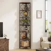 A tall corner shelf unit filled with decorative items. Podgląd zdjęcia produktu