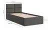 A diagram of a bed with dimensions indicated. Produktbild-Vorschau