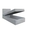 A bed with its storage compartment open, shown against a white background. Produktbild-Vorschau