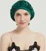 INF Bonnet de nuit en soie de mûrier 16 Momme Vert Voir les images du produit 4