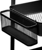 A close-up view of a black mesh basket attached to a metal cart. Podgląd zdjęcia produktu
