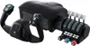 A flight simulator yoke and throttle quadrant are displayed against a white background. Produktbild-Vorschau
