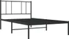 vidaXL Struttura letto con testiera in metallo nero 90x200 Anteprima dell’immagine prodotto 3