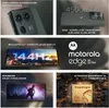 A collage of marketing images for the Motorola Edge 50 Ultra, showcasing its camera, battery, display, sound, and processor. Produktbild-Vorschau