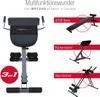 A multi-functional fitness device is shown with text and graphics indicating its various uses and benefits. Produktbild-Vorschau