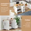 A collage showing a kitchen island cart in use and its features. Náhľad obrázku produktu
