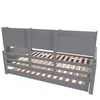 A grey wooden daybed with a slatted base is shown from the side. Podgląd zdjęcia produktu