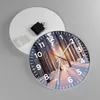 Wanduhr - Rund - Glasuhr - Wald Winter Schnee - 30x30cm - Produktbild-Vorschau 2