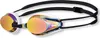 A pair of mirrored swimming goggles with a white frame and black straps, set against a white background. Anteprima dell’immagine prodotto