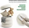 Pufa otwierana ze schowkiem welurowa 42 cm SNUGGO Kremowa Podgląd zdjęcia produktu 10