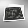 Poster - Poster ohne Rahmen - Schwarzweiß Labyrinth Linie - Produktbild-Vorschau 3