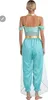 A woman wearing a teal and gold Arabian princess costume, shown from the back. Produktbild-Vorschau