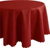 Tovaglia Ø 130 cm in rosso scuro per tavolo da pranzo e Anteprima dell’immagine prodotto 1