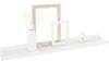 A white shelf with decorative items including two picture frames, a vase with branches, and a small star-shaped ornament. Náhľad obrázku produktu
