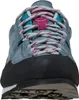 Zustiegsschuh "Boulder X Woman" von La Sportiva in Grau mit bunten Schnürsenkeln und Gummisohle. Voir les images du produit