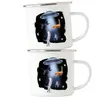 Katzen erobern das All Emaille Tasse Katzenbesitzerin Produktbild-Vorschau 2