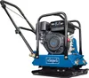A blue and black plate compactor with a gasoline engine, shown from a three-quarter front angle on a white background. Produktbild-Vorschau