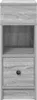 A front view of a gray wooden nightstand with a drawer and an open shelf. Náhľad obrázku produktu