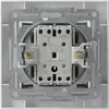 Close-up view of the back of a white electrical outlet or switch with visible wiring terminals and markings. Anteprima dell’immagine prodotto