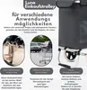 Collage of images and text promoting a shopping trolley. Voir les images du produit