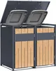 AXI Luke Mülltonnenbox Anthrazit/Holzoptik aus Metall - 2 Produktbild-Vorschau 7