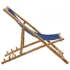 vidaXL Liegestuhl Bambus und Canvas Marineblau Produktbild-Vorschau 2