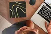 MuchoWow® Mauspad Mousepad Goldene Wellen auf schwarzem Produktbild-Vorschau 3