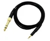 A black audio cable with gold connectors is shown against a white background. Produktbild-Vorschau