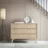 Schubkastenkommode in beige, Front mit Fischgrätenmuster, Produktbild-Vorschau 4