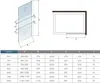 A technical drawing and a size chart for a shower enclosure. Produktbild-Vorschau