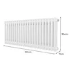 Tradiční dvousloupový radiátor - 300 x 1012 mm - bílý Náhled obrázku produktu 5